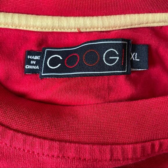 Vintage 1990s Coogi Embroidered T Shirt Cropped Boxy Red XL GUC - Picture 10 of 12